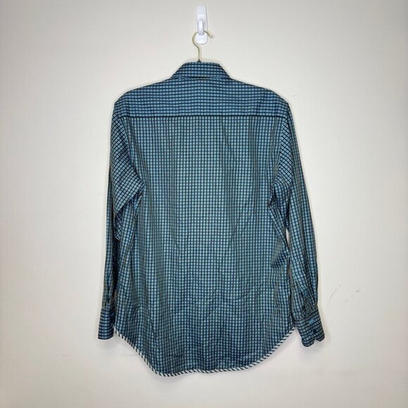 Robert Graham Button-Down Shirt Silk Trim Gingham Check Pattern Size S - Picture 6 of 15